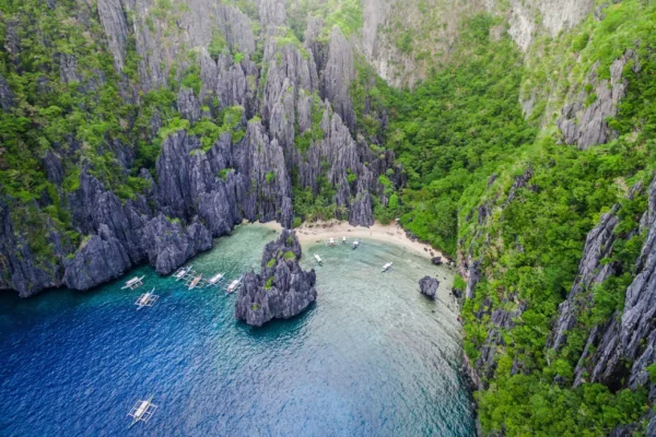 drone view of Secret Lagoon Beach