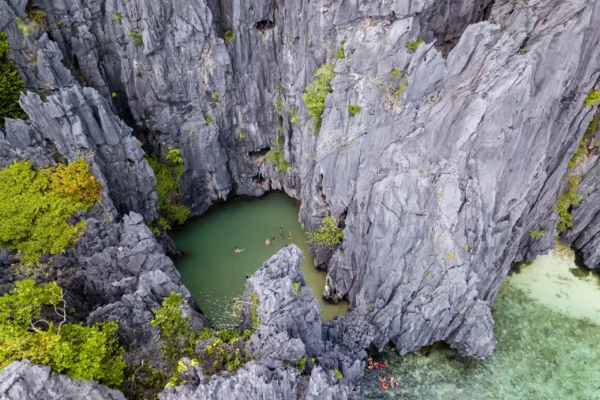 drone view of secret lagoon