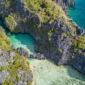 drone view of small lagoon