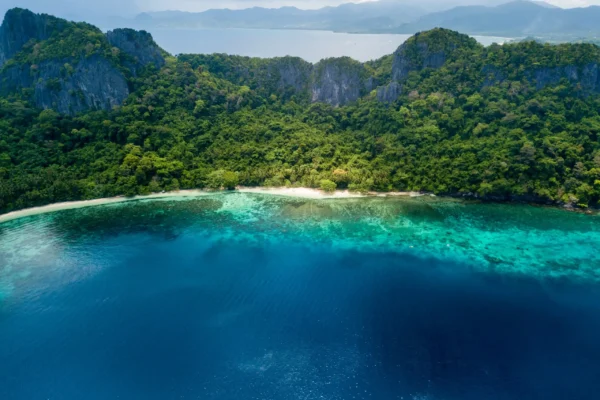 drone view of cadlao island