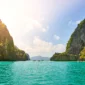 view from boat at cadlao lagoon