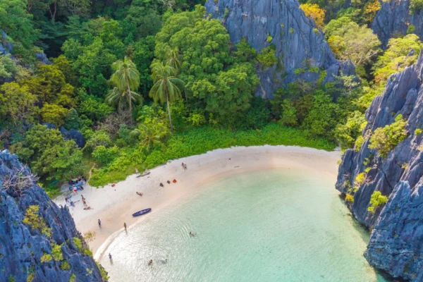 drone view of hidden beach