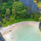 drone view of hidden beach