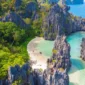 drone view of hidden beach